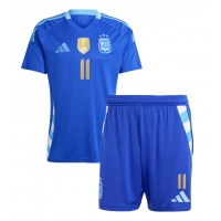 Camisa de time de futebol Argentina Angel Di Maria #11 Replicas 2º Equipamento Infantil Copa America 2024 Manga Curta (+ Calças curtas)